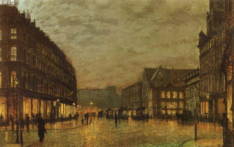 Atkinson Grimshaw Boar Lane,Leeds by Lamplight china oil painting image